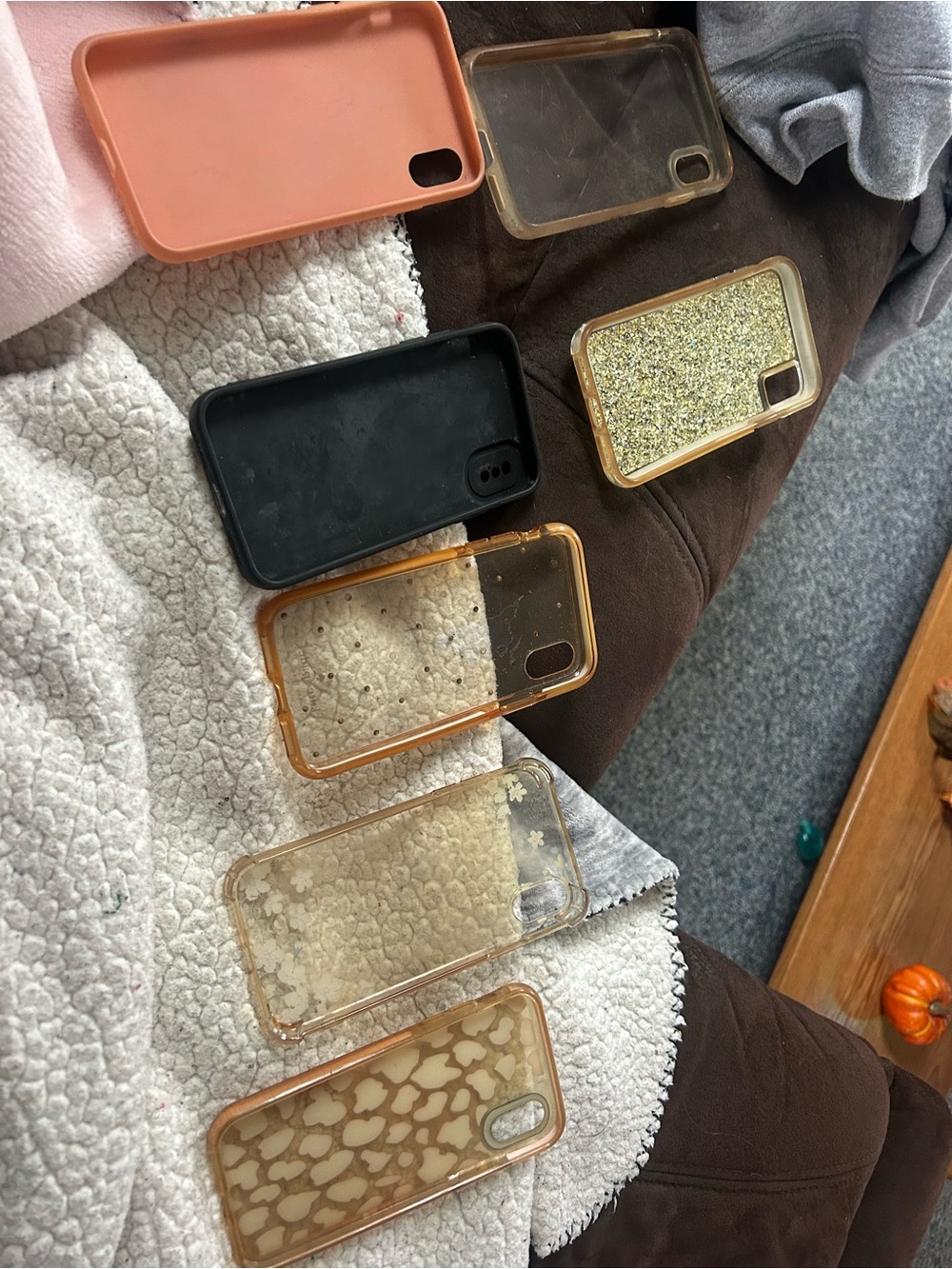 Assorted Smartphone Protective Cases - Black, Peach, Gold, Clear iphone x